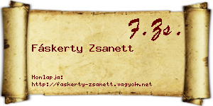 Fáskerty Zsanett névjegykártya